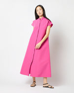 Load image into Gallery viewer, Gianna Maxi Shirtdress in Azalea Cotton/Nylon Faille
