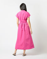 Load image into Gallery viewer, Gianna Maxi Shirtdress in Azalea Cotton/Nylon Faille
