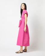 Load image into Gallery viewer, Gianna Maxi Shirtdress in Azalea Cotton/Nylon Faille
