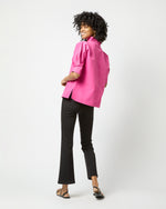 Load image into Gallery viewer, Short-Sleeved Violet Top in Azalea Cotton/Nylon Faille
