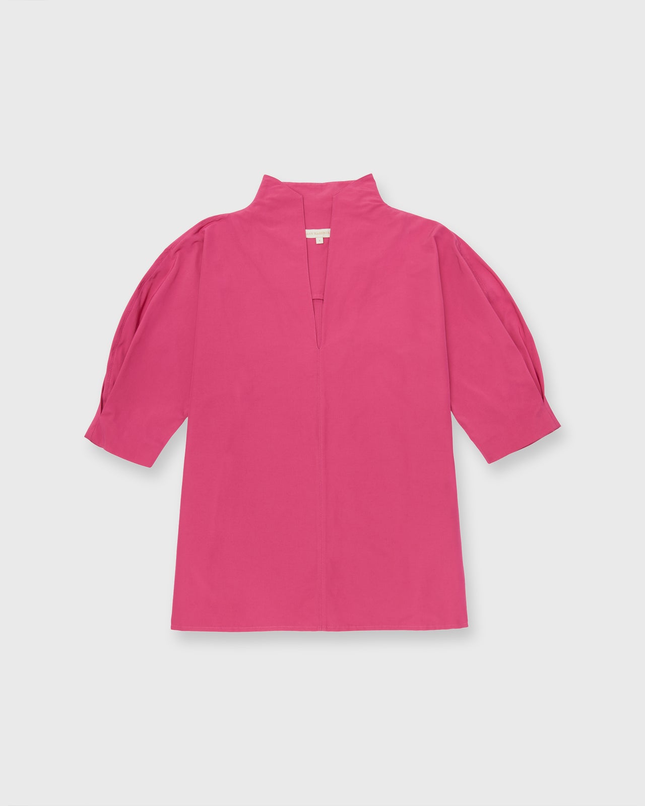 Short-Sleeved Violet Top in Azalea Cotton/Nylon Faille