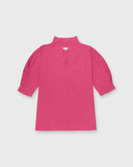Load image into Gallery viewer, Short-Sleeved Violet Top in Azalea Cotton/Nylon Faille
