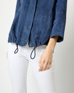 Load image into Gallery viewer, Edith Jacket in Bright Navy Lambskin Suede
