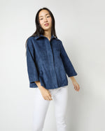 Load image into Gallery viewer, Edith Jacket in Bright Navy Lambskin Suede
