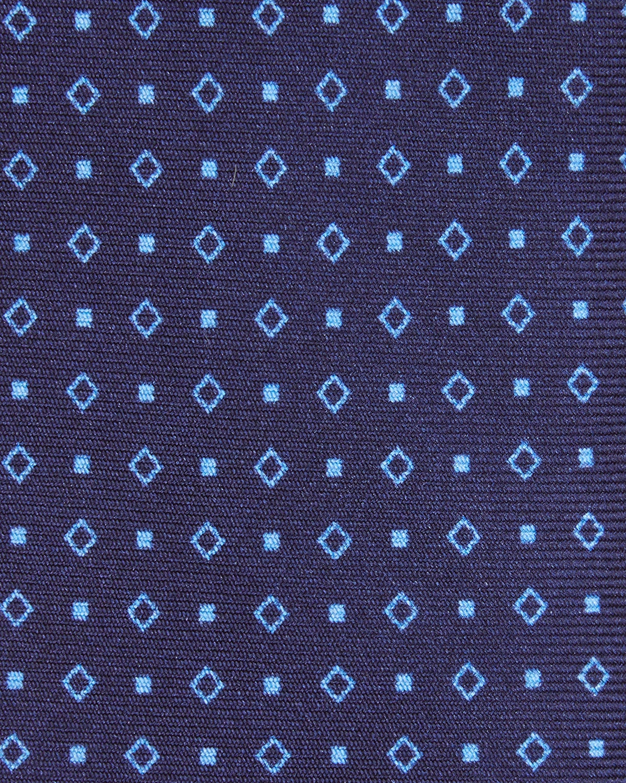Silk Print Tie in Navy/Sky Shapes