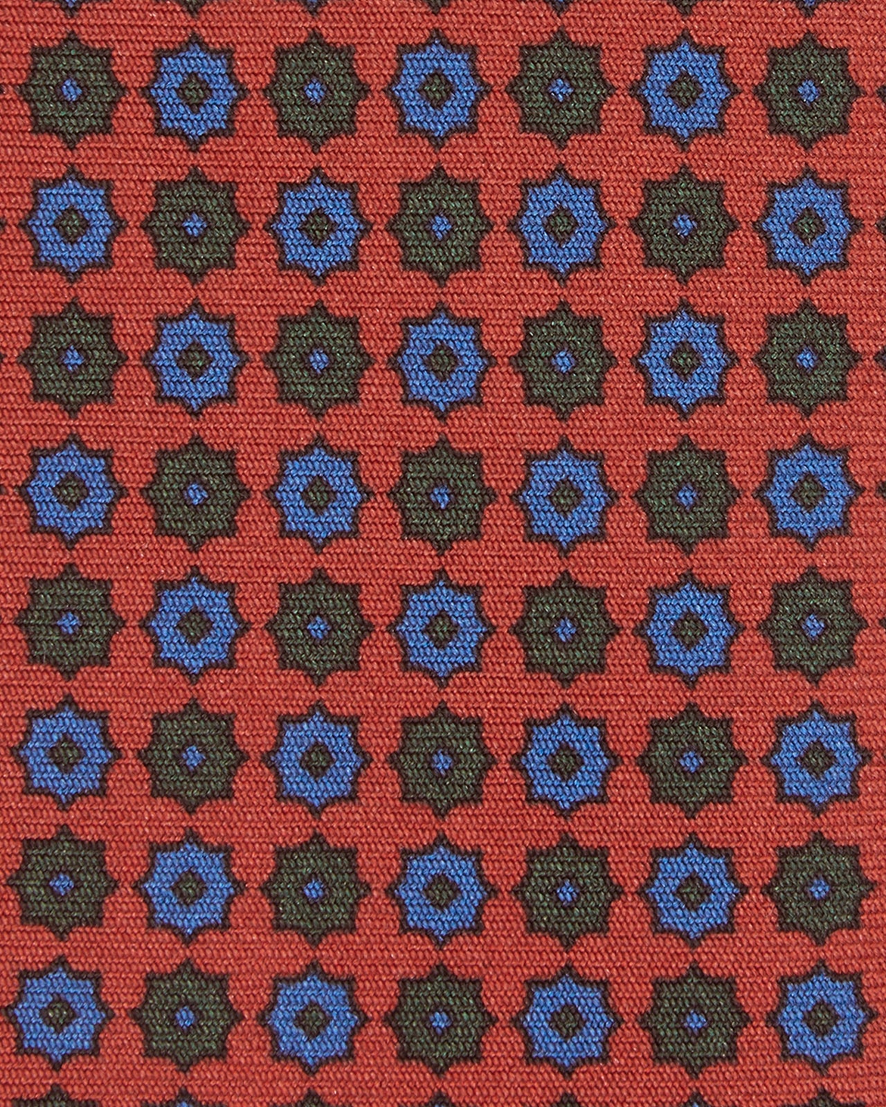 Silk Print Tie in Orange/Forest/Sky Flower