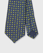 Load image into Gallery viewer, Silk Print Tie in Navy/Lime Shapes
