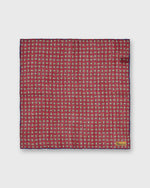 Load image into Gallery viewer, Wool/Silk Pocket Square in Red Oval Abstract
