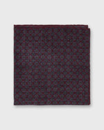 Load image into Gallery viewer, Hand-Rolled Wool/Silk Pocket Square in Berry/Navy/Purple Foulard
