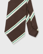 Load image into Gallery viewer, Silk Woven Tie in Brown/Bone/Green Stripe
