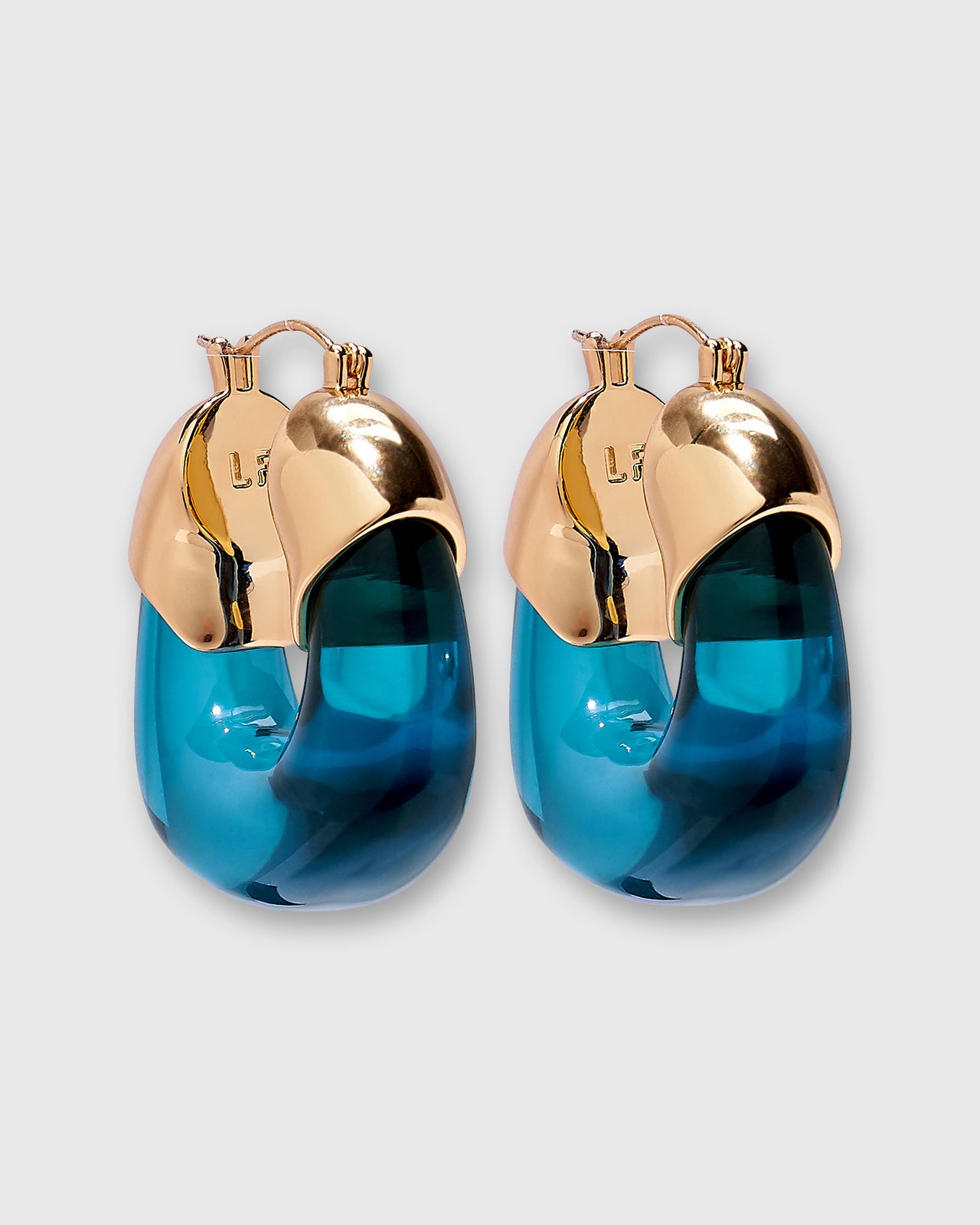 Organic Hoop Earrings in Marine