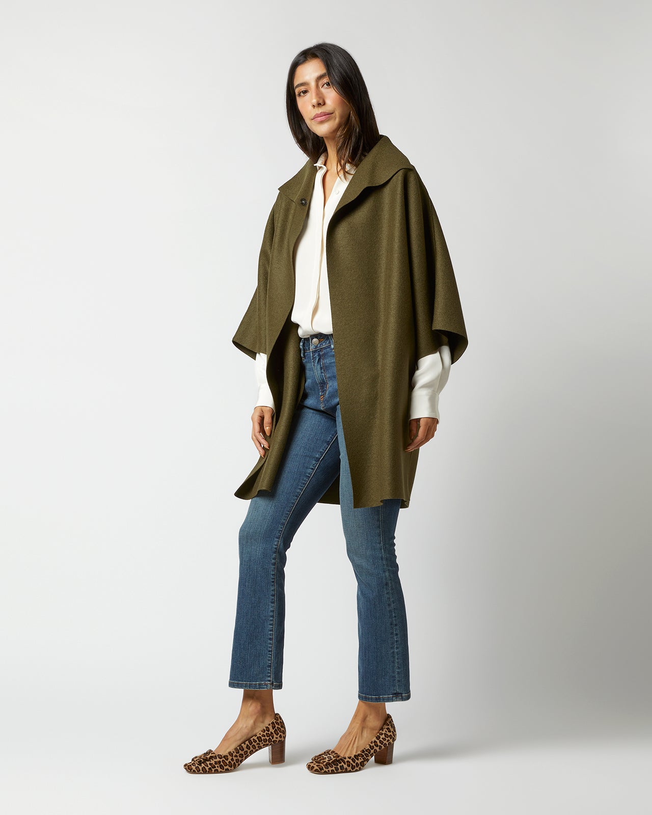 Kimono Coat in Moss Green