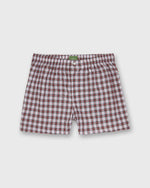 Load image into Gallery viewer, Button-Front Boxer Short in Red/White Dress Stewart Tartan Poplin
