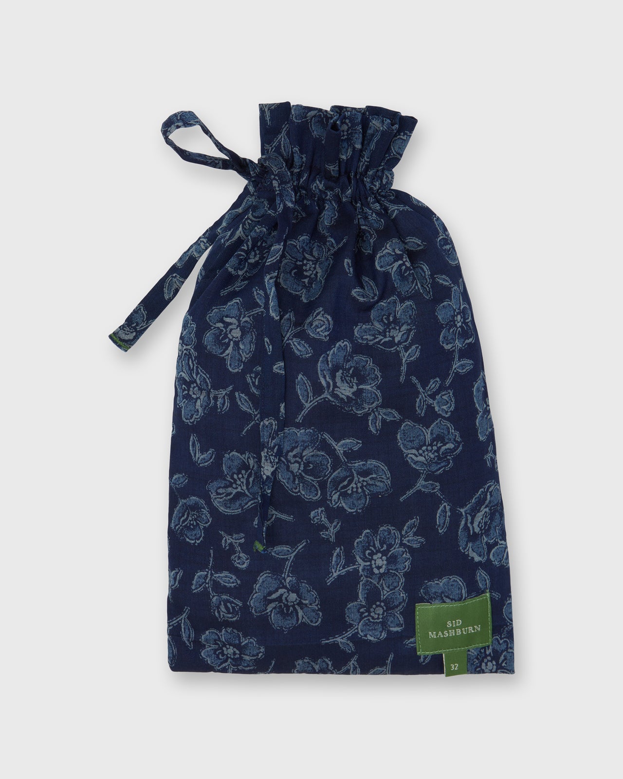 Button-Front Boxer Short in Navy/Slate/Grey Floral Print Poplin