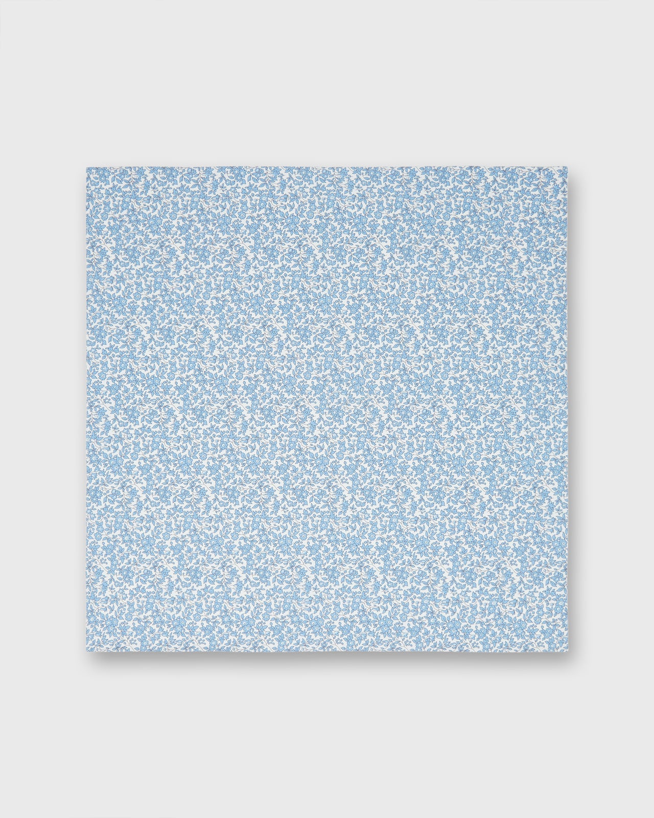 Hand-Rolled Cotton Pocket Square in Steel Blue Chamomile Liberty Fabric