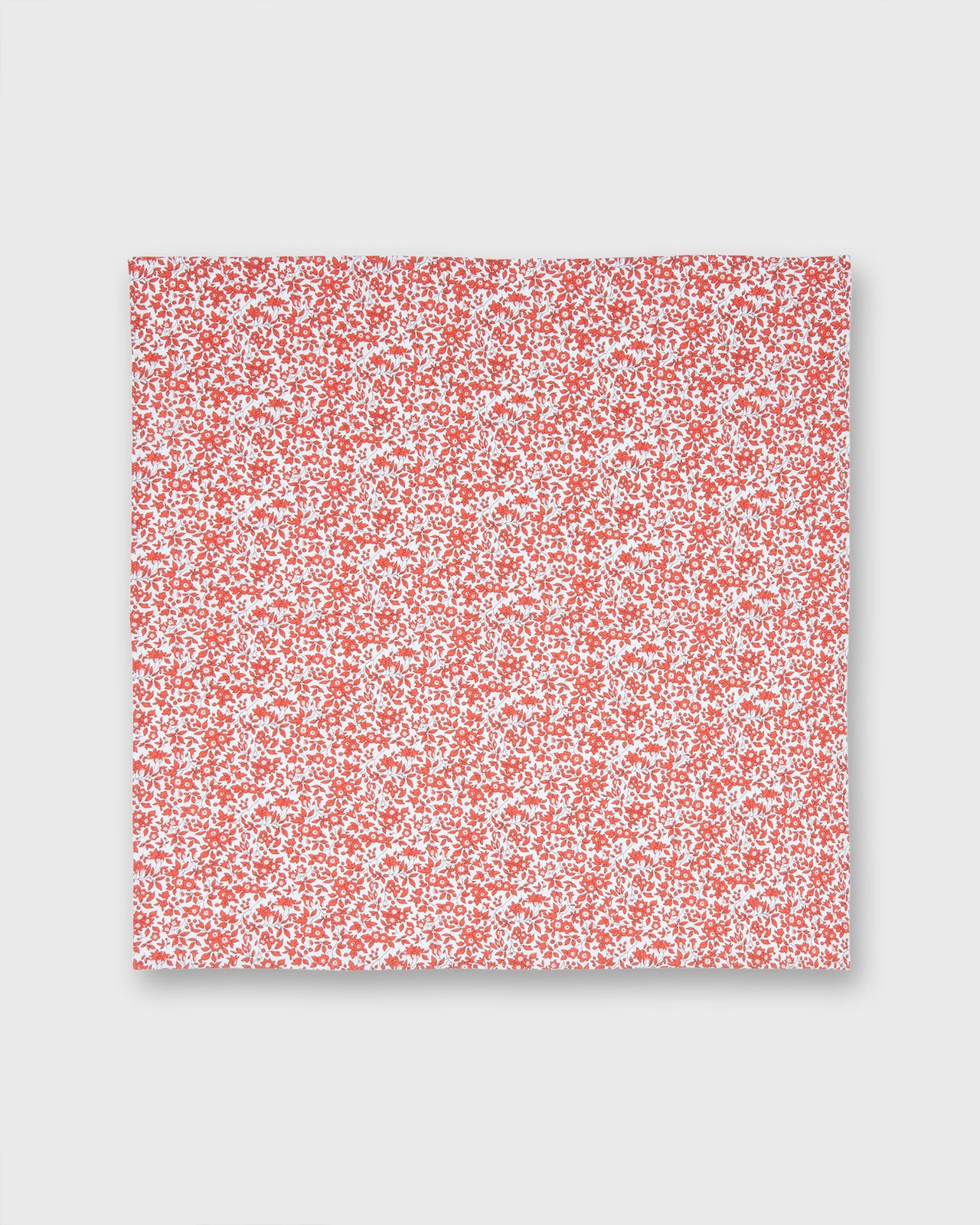 Hand-Rolled Cotton Pocket Square in Red/White Multi Chamomile Liberty Fabric