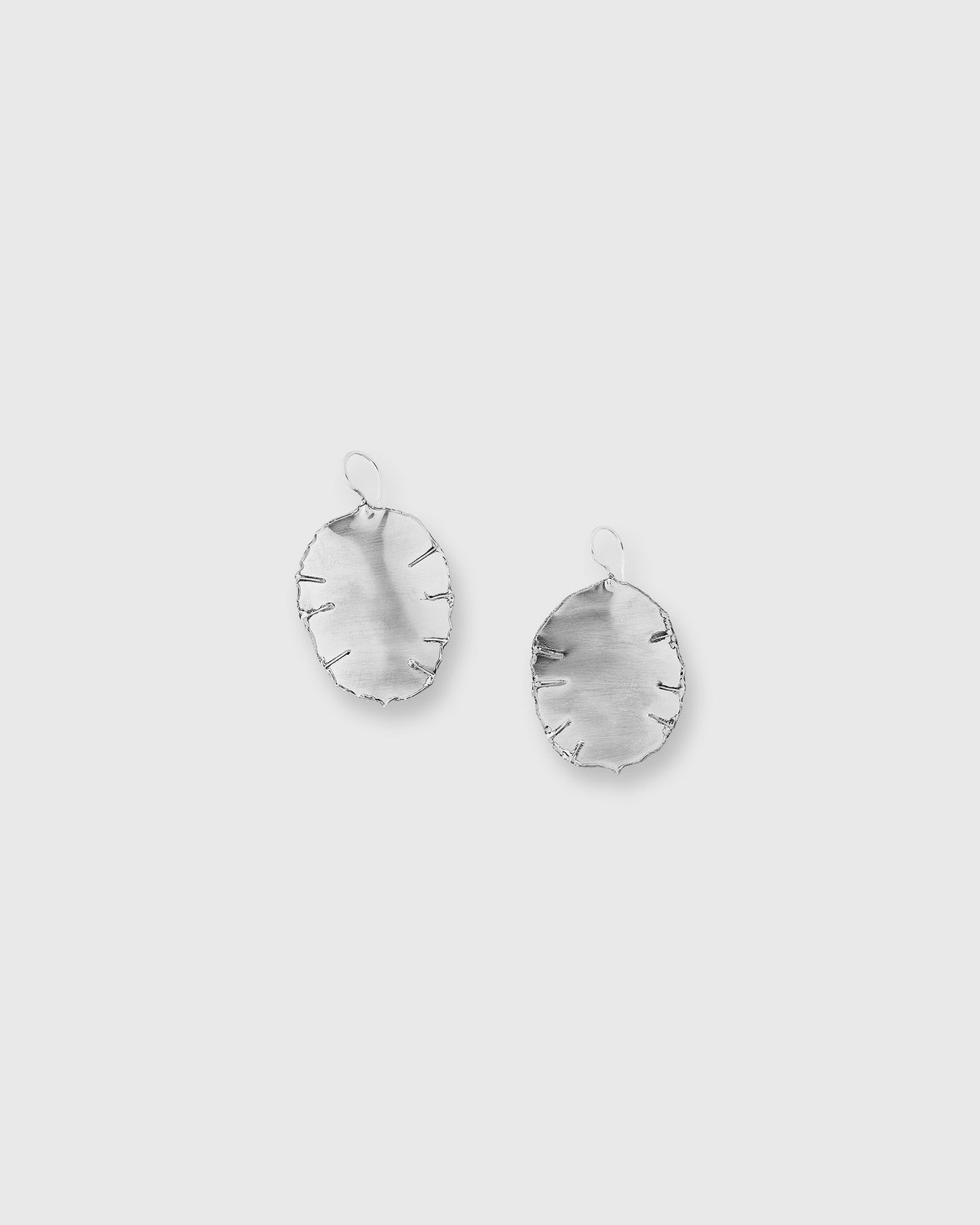 Lunaria Seed Pod Earrings in Alpaca
