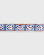 Load image into Gallery viewer, 1.25" African Fully Beaded Belt in Sky Blue/White Triangle

