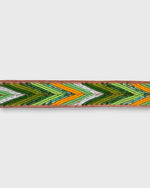 Load image into Gallery viewer, 1.25" African Beaded Belt in Mango/Green Arrow
