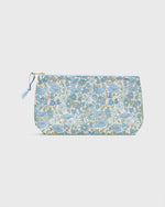 Load image into Gallery viewer, Soft Small Cosmetic Bag in Light Blue Poppy &amp; Daisy Liberty Fabric
