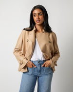 Load image into Gallery viewer, Cropped Trench Coat in Beige
