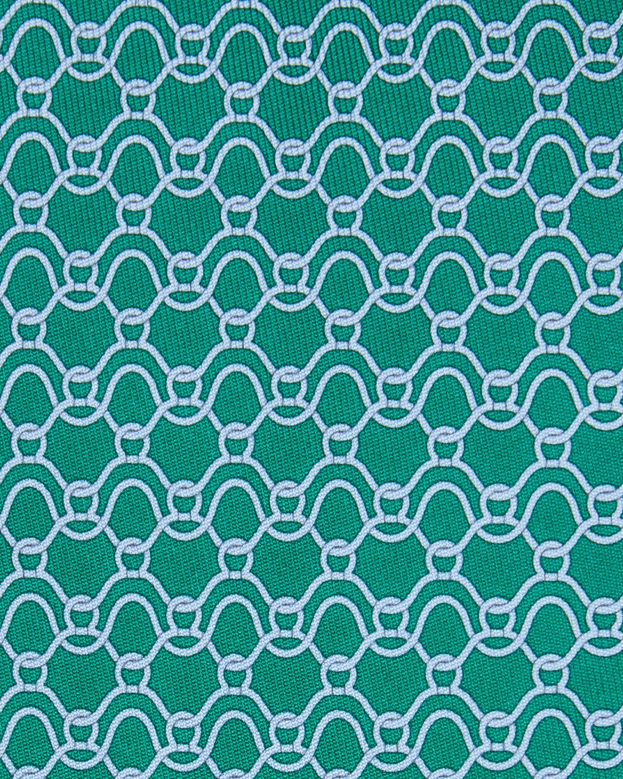 Silk Print Tie in Green/Sky Ropes