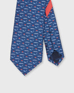 Load image into Gallery viewer, Silk Print Tie in Navy Crocodiles
