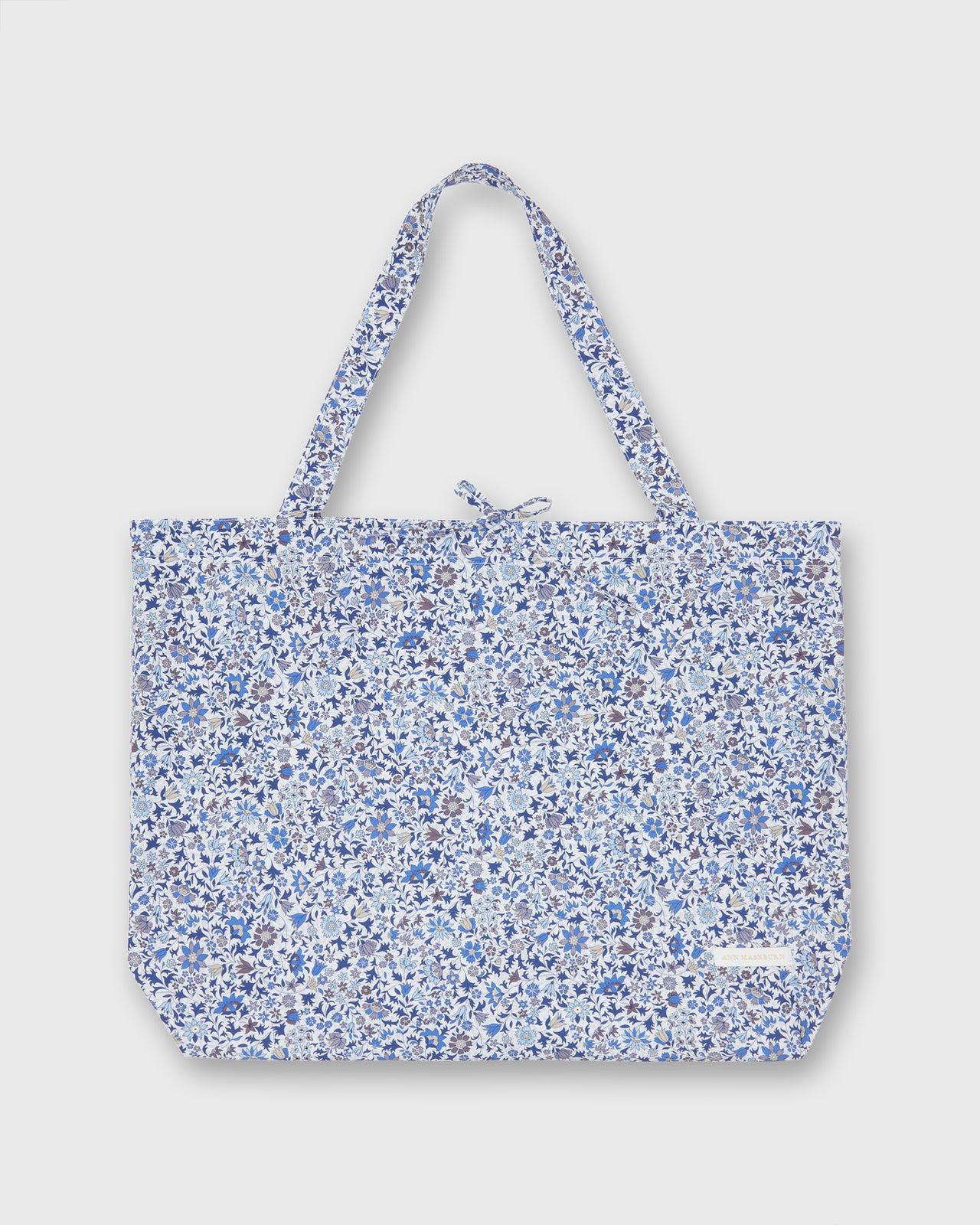 Reusable Tote Bag in Blue Godinton Garden Liberty Fabric