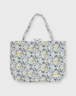 Load image into Gallery viewer, Reusable Tote Bag in Blue/Yellow Heidy Meadow Liberty Fabric
