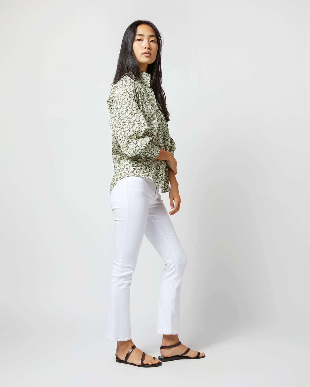 Anaya Popover Shirt in Olive Eliasson Liberty Fabric