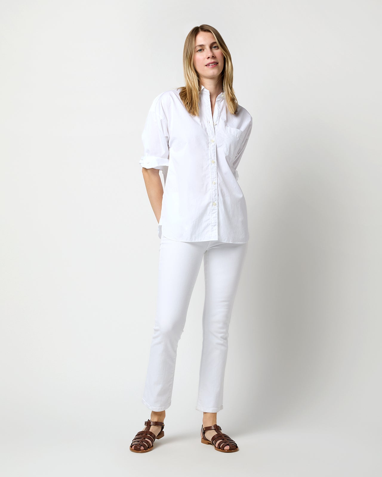 Weekender Shirt in White Poplin