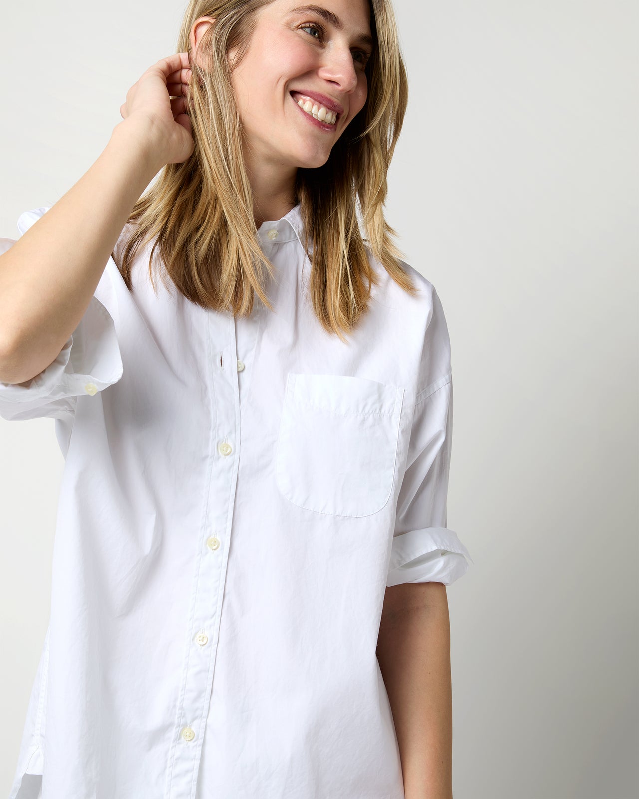Weekender Shirt in White Poplin
