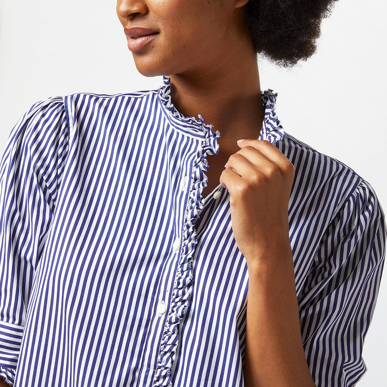 Made-to-Order Fabric in Navy Bengal Stripe Poplin