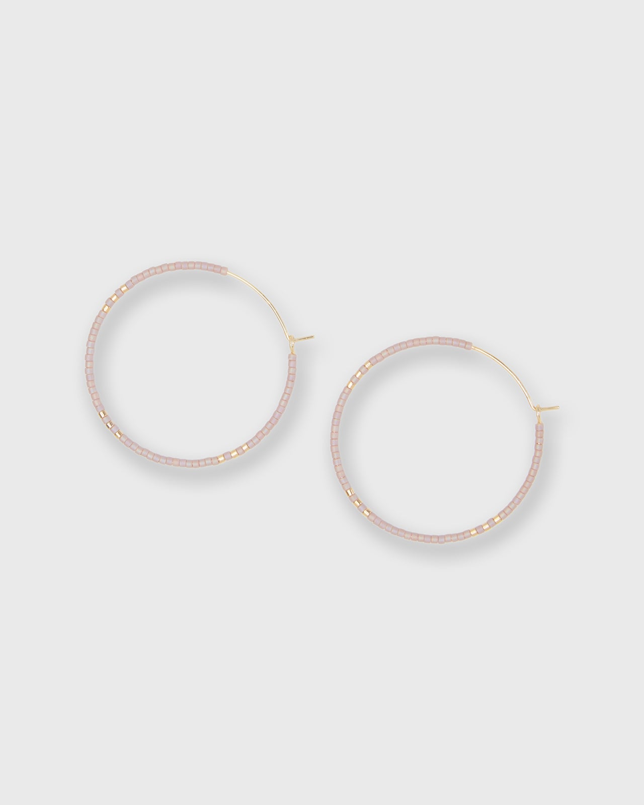 Large Hoop Earrings in Beige