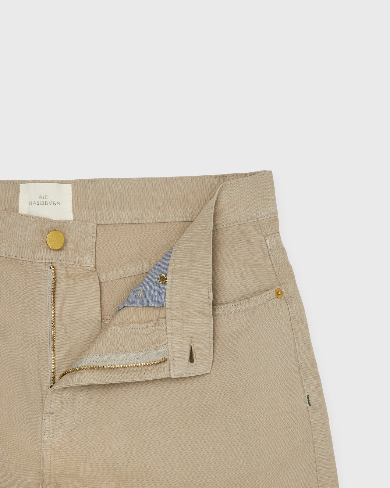 Slim Straight 5-Pocket Pant in Stone Canapa Canvas