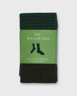 Load image into Gallery viewer, Striped Trouser Dress Socks in Charcoal/Petrol Extra Fine Merino
