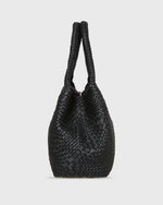 Load image into Gallery viewer, Mercato Handwoven Tote in Black Leather
