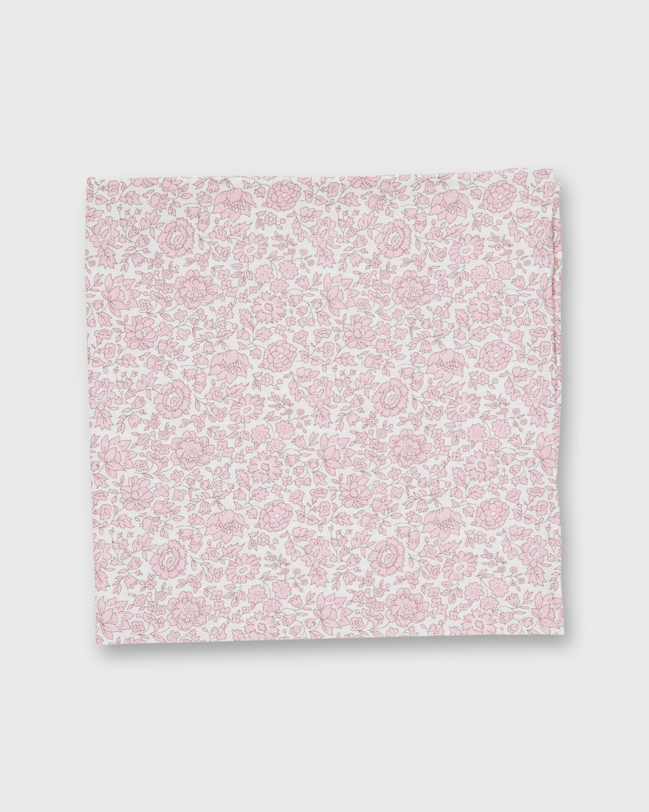 Hand-Rolled Cotton Pocket Square in Pink D'Anjo Coast Liberty Poplin