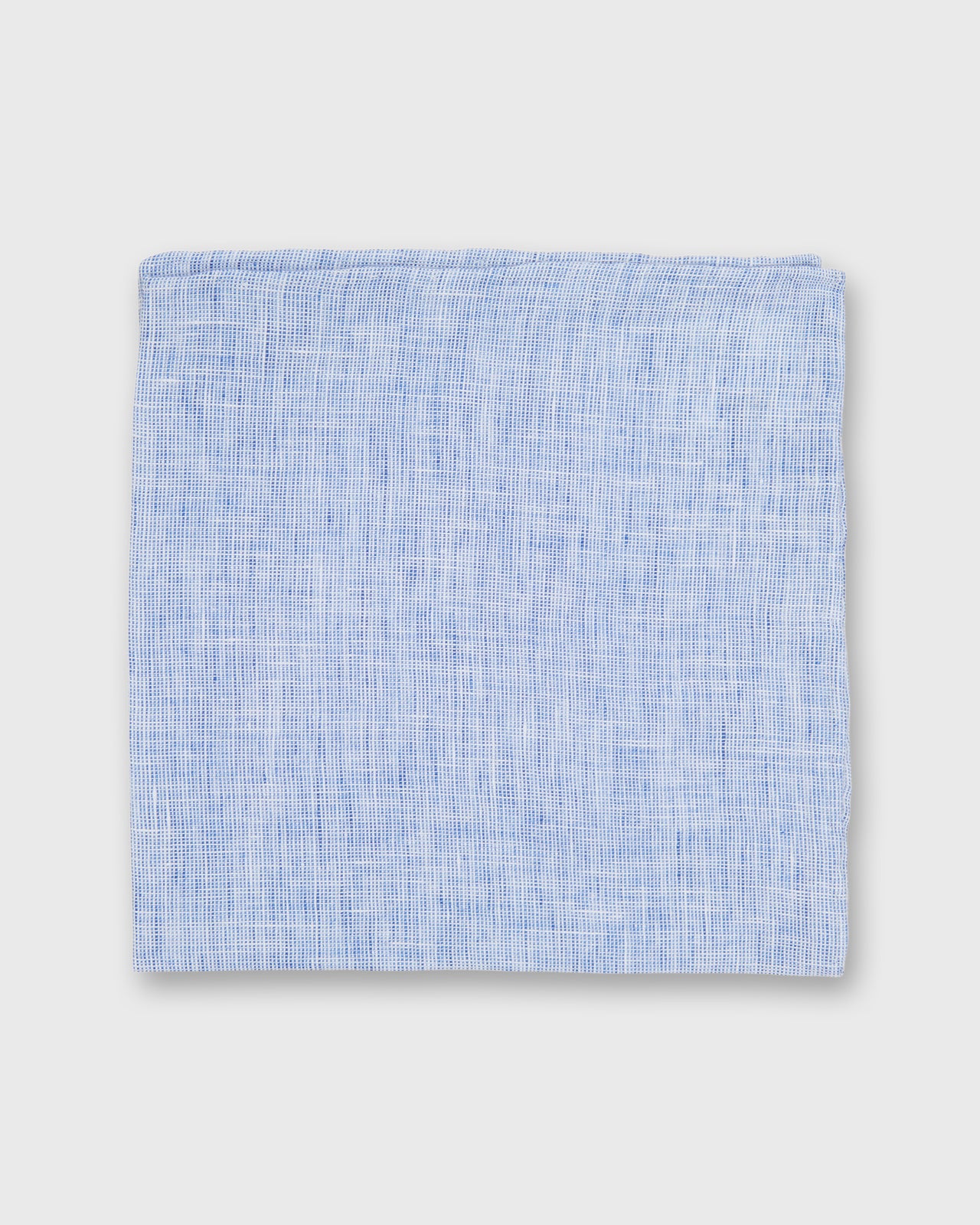 Hand-Rolled Cotton Pocket Square in Blue Chambray