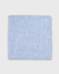 Hand-Rolled Cotton Pocket Square in Blue Chambray