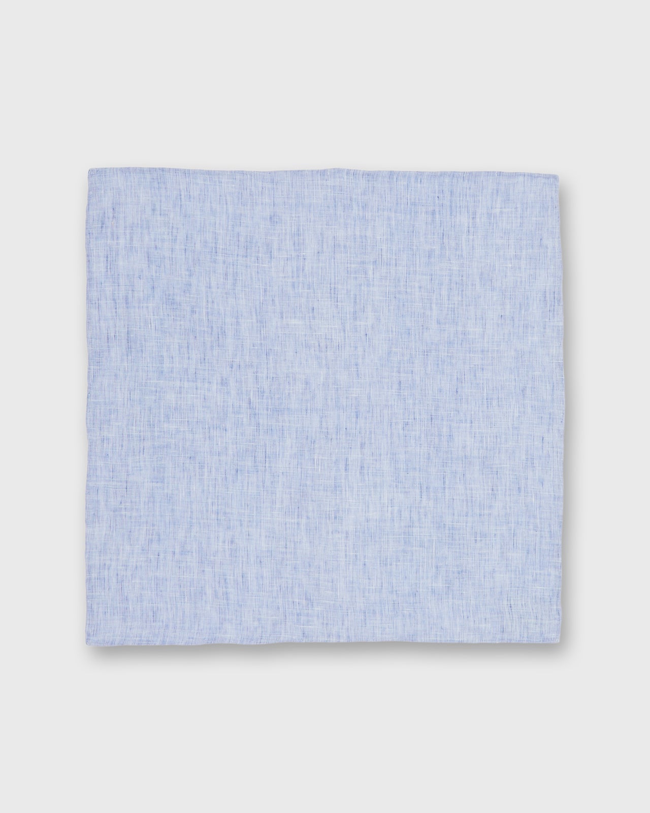 Hand-Rolled Cotton Pocket Square in Blue Chambray