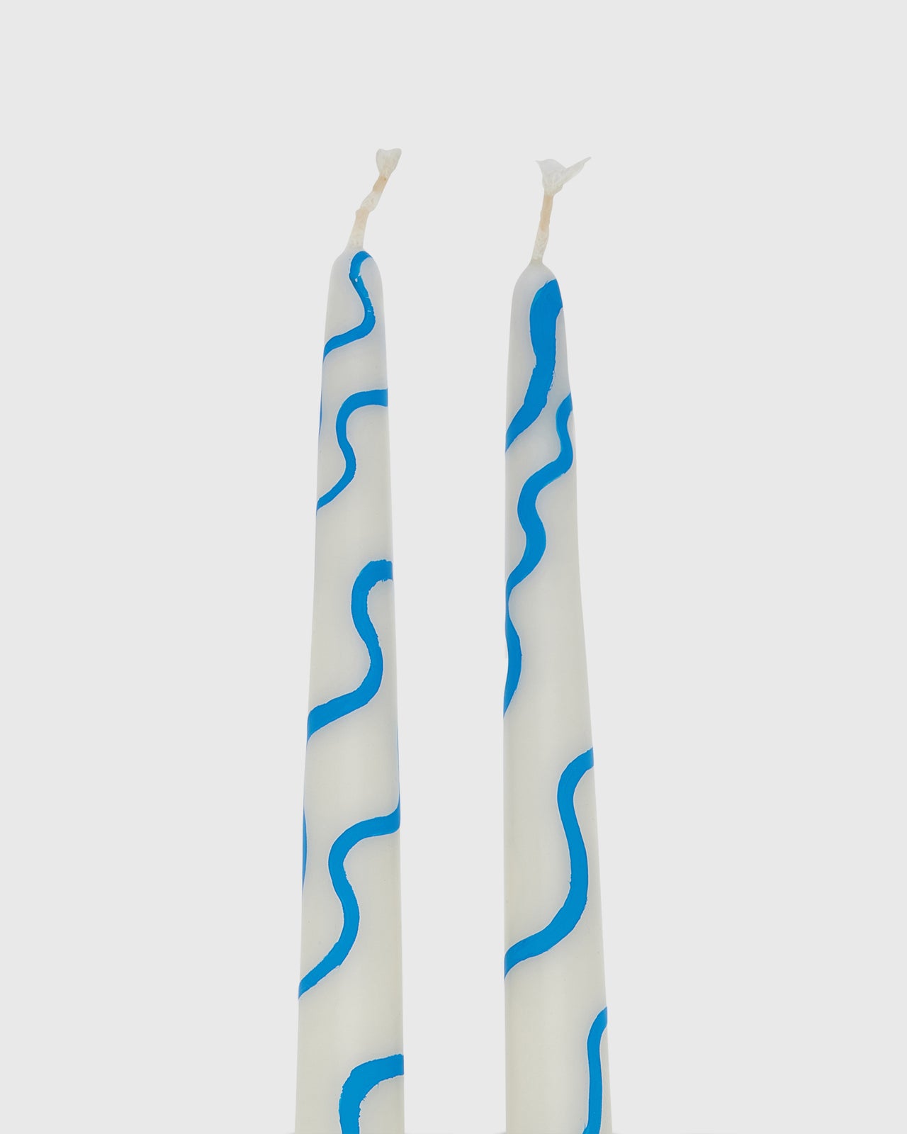 Hand-Painted Taper Candles (Set of 2) in Blue