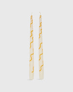 Load image into Gallery viewer, Hand-Painted Taper Candles (Set of 2) in Marigold
