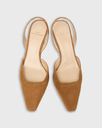 Load image into Gallery viewer, Slight Square Slingback in Dark Camel Suede
