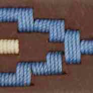 1 1/8" Polo Belt in Blue/Bone Medium Brown Leather