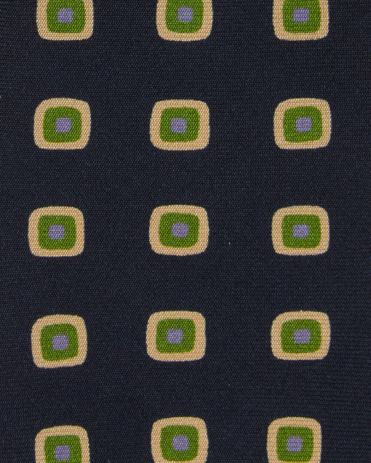 Silk Print Tie in Midnight/Moss Diamond