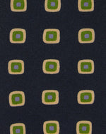 Load image into Gallery viewer, Silk Print Tie in Midnight/Moss Diamond
