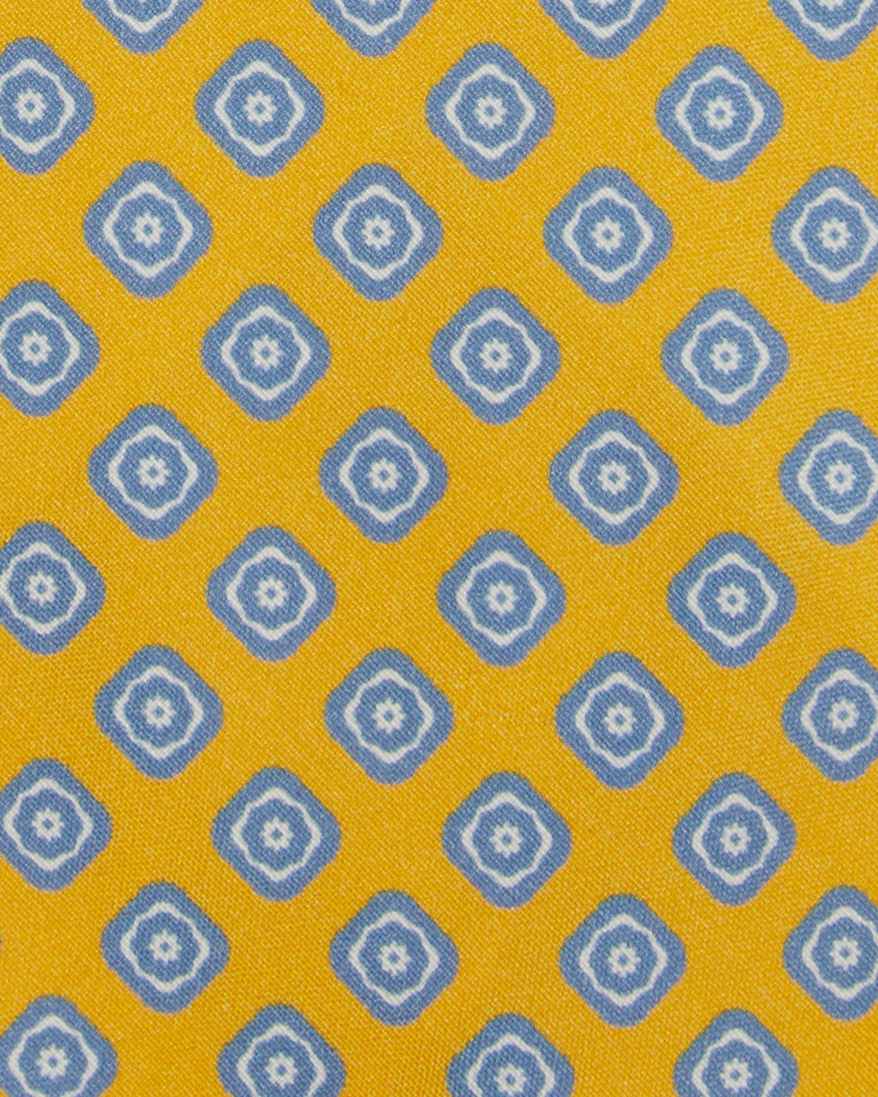 Silk Print Tie in Yellow/Pale Blue Medallion