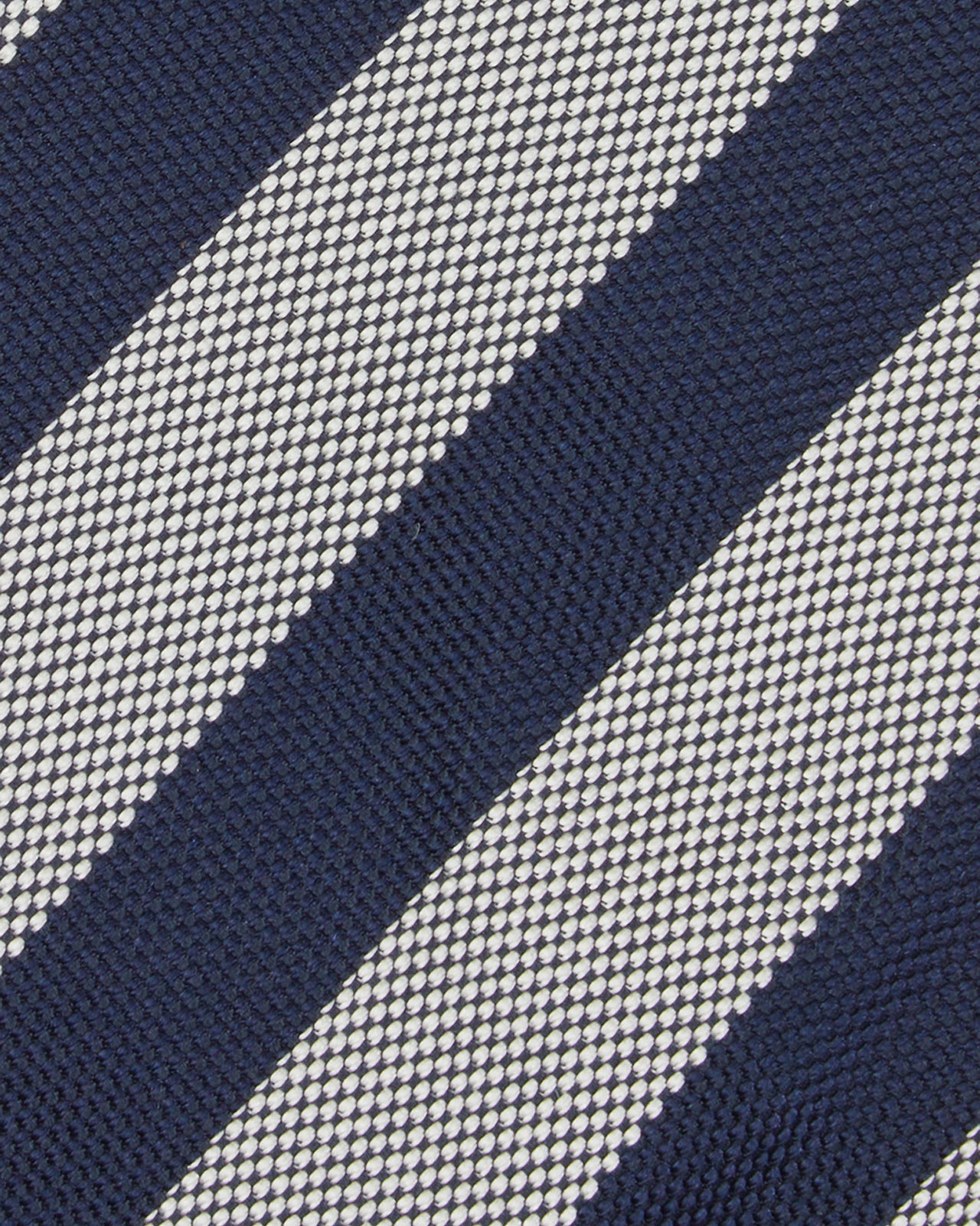 Silk Woven Tie in Navy/Chalk Awning Stripe