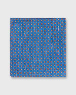 Load image into Gallery viewer, Hand-Rolled Linen/Cotton Pocket Square in Dusty Blue/Apricot/Bone Flower
